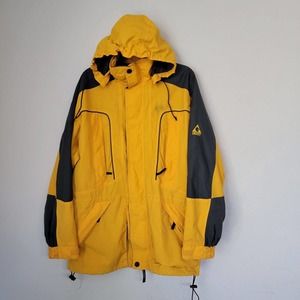Gerry Mens Yellow & Grey Ski Coat Jacket Hooded Size M